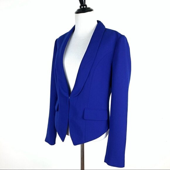 INC International concepts blazer size M blue shawl collar tuxedo career jacket - Picture 5 of 8